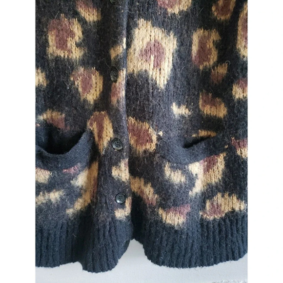 Free People Black and Brown Leopard Cardigan - Picture 5 of 10